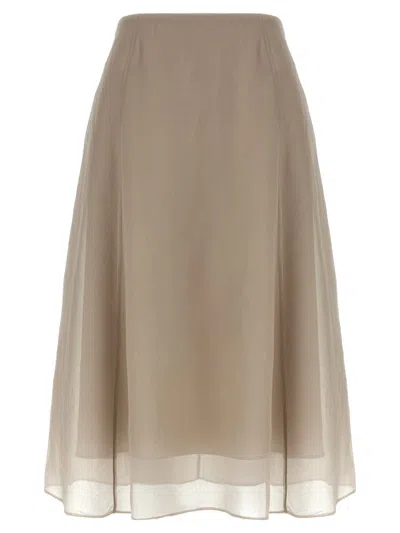 Brunello Cucinelli 'circle' Skirt In Brown