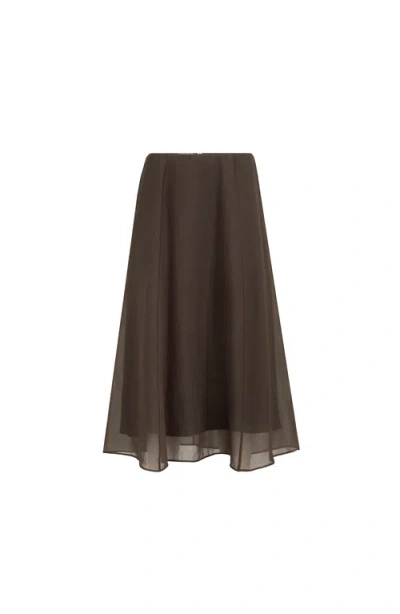 Brunello Cucinelli Weite Bermudas Aus Nappaleder Mit Monili-detail In Brown