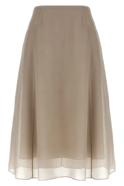 Brunello Cucinelli 'circle' Skirt In Neutral