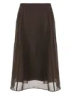 Brunello Cucinelli Pleated Skirt In Brown