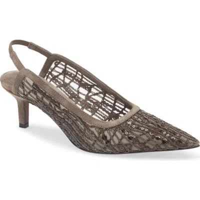 BRUNELLO CUCINELLI BRUNELLO CUCINELLI CITY ABSTRACT EMBROIDERY SLINGBACK PUMP
