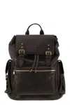 Brunello Cucinelli City Backpack In Leather With Texture Grain
