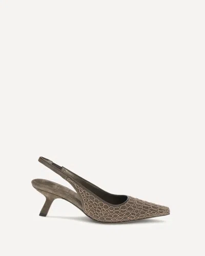 Brunello Cucinelli City Slingback Heels In Brown