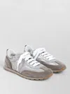 Brunello Cucinelli Monili Pull-tab Crinkle-effect Leather Low-top Sneakers In Gray