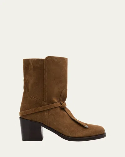 Brunello Cucinelli City Suede Ankle Boots In Brown