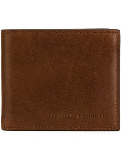 Brunello Cucinelli Classic Billfold Wallet In Brown