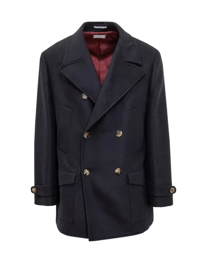 Brunello Cucinelli Classic Caban Coat In Multi