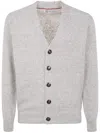 Brunello Cucinelli Classic Cardigan In Neutral