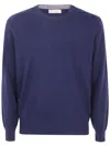 Brunello Cucinelli Crew Neck Jumper In Blue