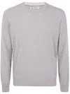 Brunello Cucinelli Cashmere Sweater With Ribbed Cuffs And Hem In Gray