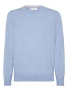 Brunello Cucinelli Cashmere Crew Neck Sweater Clothing In Blue