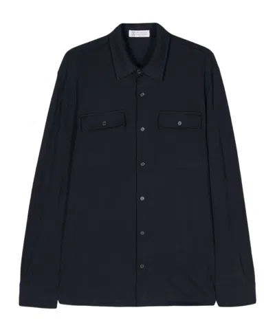 Brunello Cucinelli Classic-collar Cotton Shirt In Black