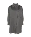 Brunello Cucinelli Shiny Zipper Pull Coat Coats And Trench Coats Gray In Black