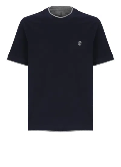 Brunello Cucinelli Classic Crew Neck Cotton T-shirt In Black