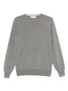 Brunello Cucinelli Crew Neck Sweater Long Sleeves In Gray