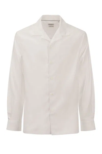 Brunello Cucinelli Classic Easy Fit Cotton Shirt In Neutral