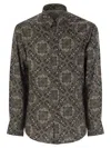 Brunello Cucinelli Paisley Print Cotton Shirt In Anthracite