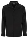 Brunello Cucinelli Dark Blue Silk And Cotton Blend Shirt In Black