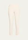 Brunello Cucinelli Classic Elastic-waist Cropped Silk Trousers In White