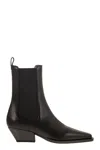 Brunello Cucinelli Classic Leather Chelsea Boot With Precious Block Heels