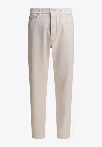 BRUNELLO CUCINELLI CLASSIC LOGO-EMBROIDERED PANTS