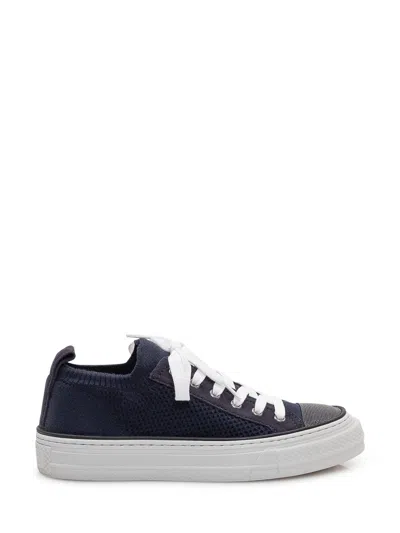 Brunello Cucinelli Classic Low-top Sneakers For Ss26 In Blue