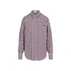 Brunello Cucinelli Logo Striped Long-sleeved Shirt In Pink