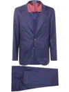 Brunello Cucinelli Tailored Two-button Suit With Contrasting Lining In Blue