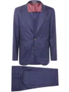 Brunello Cucinelli Tailored Two-button Suit With Contrasting Lining In Blue