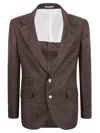 Brunello Cucinelli Classic Tailored Dark Brown Jacket In Brown