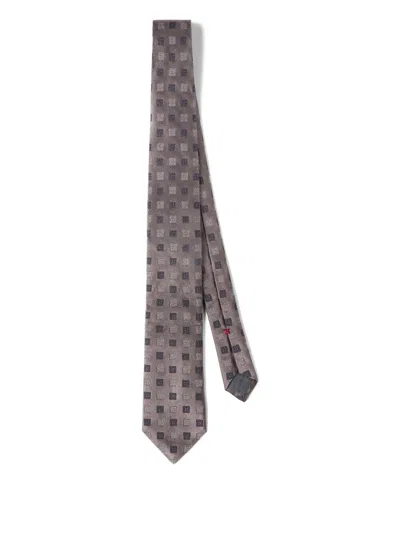Brunello Cucinelli Classic Tie In Metallic