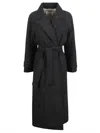 Brunello Cucinelli Classic Trench Coat With Belted Waist In Black