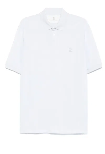 Brunello Cucinelli Classic White Short-sleeved Polo Shirt With Logo Detail