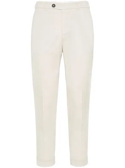 Brunello Cucinelli Cotton Slim Fit Pants In White
