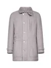 Brunello Cucinelli Clay Cashmere And Shearling Parka In Gray