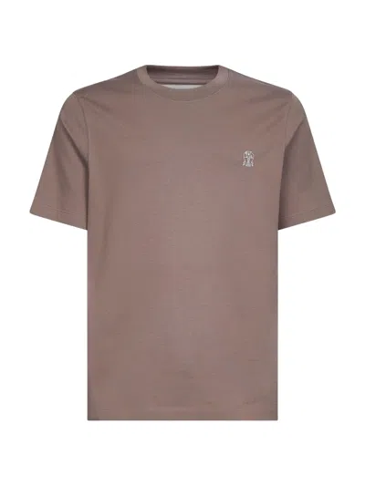 Brunello Cucinelli Clay Solomeo Crest T-shirt