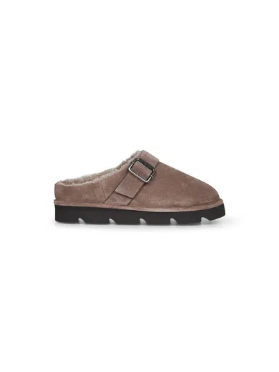 Brunello Cucinelli Clay Suede Slipper With Monili