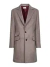 Brunello Cucinelli Notched-lapel Single-breasted Coat In Brown