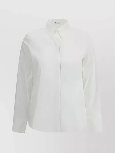 Brunello Cucinelli Clean Look Shirt With Iconic Jewels In White