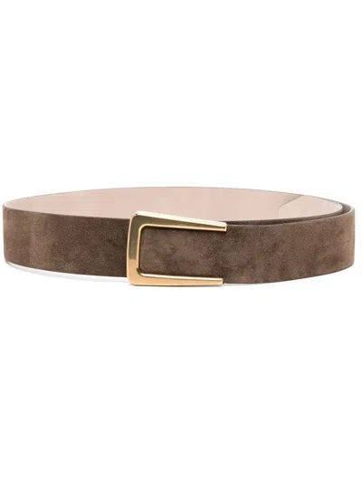 Brunello Cucinelli Clip-on Buckle Suede Belt In Brown