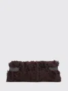 Brunello Cucinelli Rectangular Handbag Featuring Brass Accents In Burgundy