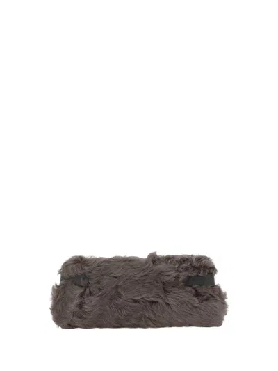 Brunello Cucinelli Women Fur Clutch Bag In Brown