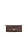 Brunello Cucinelli Tailored Clutch With Suede And Metal In Burgundy