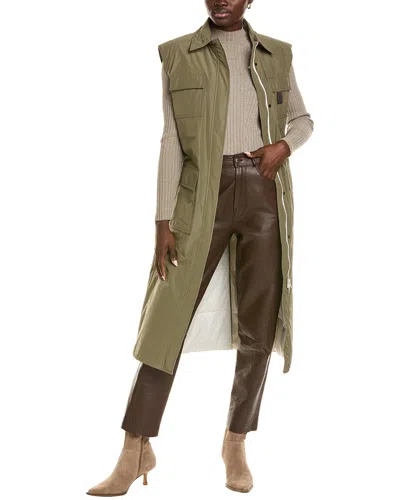 Brunello Cucinelli Sleeveless Longline Vest In Green