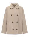Brunello Cucinelli Women's Wool Double-breasted Coat In Beige