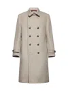 Brunello Cucinelli Double-breasted Coat In Beige