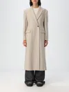 Brunello Cucinelli Lightweight Wool Cloth Coat With Jewellery In Beige