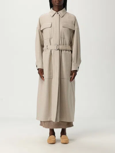 BRUNELLO CUCINELLI COAT BRUNELLO CUCINELLI WOMAN COLOR BEIGE,H17423022