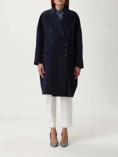 BRUNELLO CUCINELLI COAT BRUNELLO CUCINELLI WOMAN COLOR BLUE,H28634009