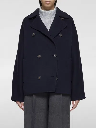 BRUNELLO CUCINELLI COAT BRUNELLO CUCINELLI WOMAN COLOR BLUE,412483009